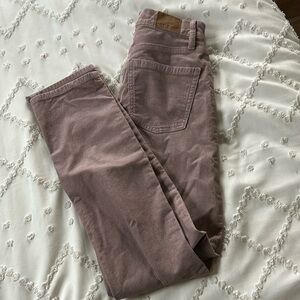 American Eagle mauve colored corduroy straight jeans in size 000